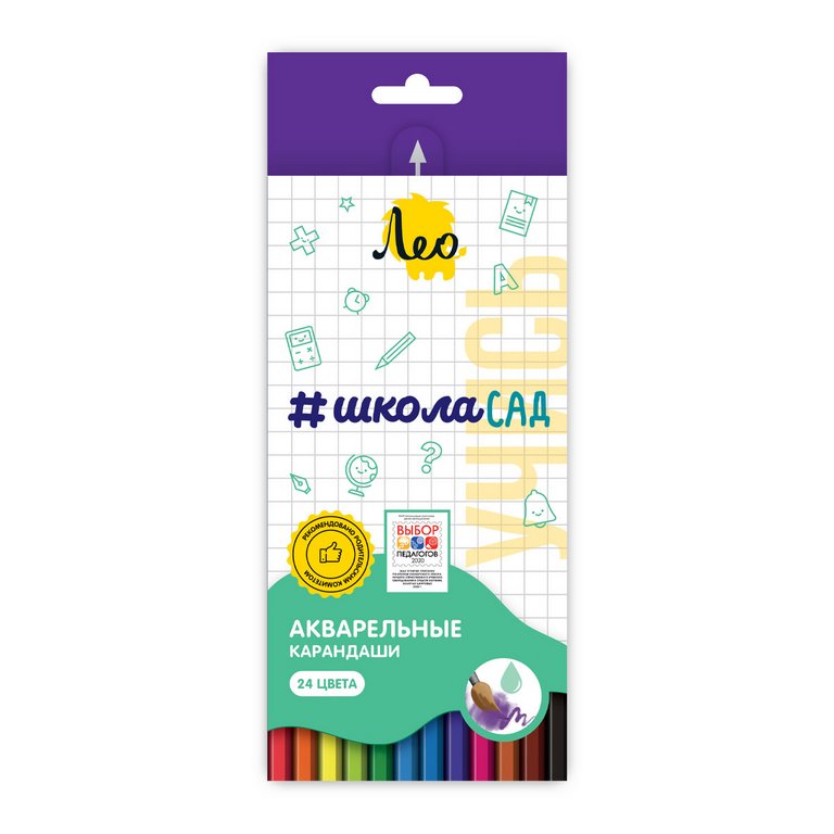 Набор карандашей акварельных 24 цв. Лео "Учись"