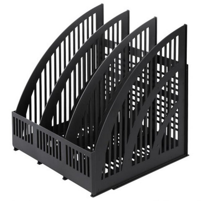 Лоток вертикальный 3-х секцион. разборный, черный СТАММ "LINE"