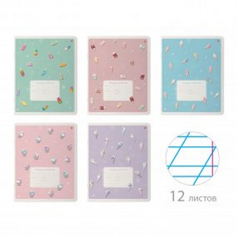 Тетрадь 12 лист лин. косая А5 "ЭСКИМОШКИ"