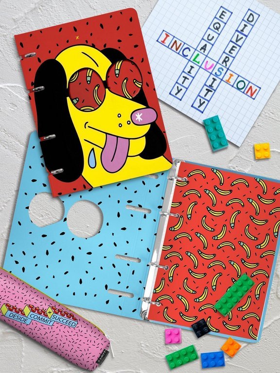 Тетрадь 120 лист кл. А5 на кольцах "CRINGE WORLD" тв. обл. soft touch