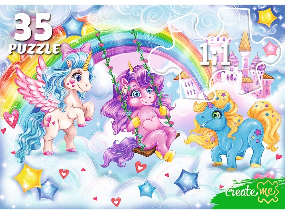 Пазлы   35 дет. "Чудесные единороги" Рыжий кот