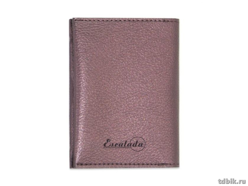 Визитница для дисконтных и в/к "НАППА КОРИЧНЕВЫЙ МЕТАЛЛИК",   70х105 мм 2 отделения,на кнопках, обс