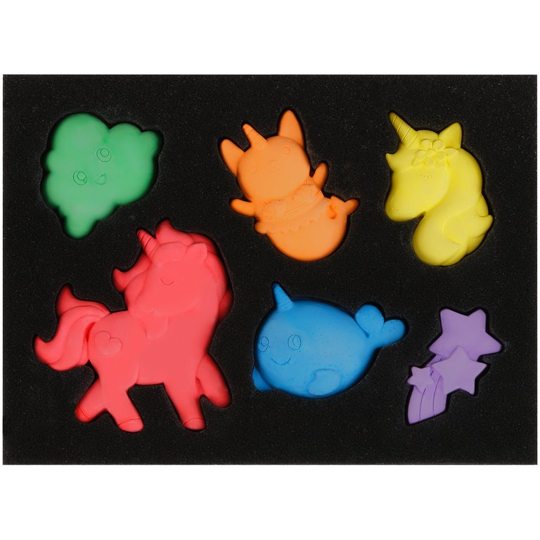 Мел для рисования на асфальте цветной  6шт фигурный Мульти-Пульти