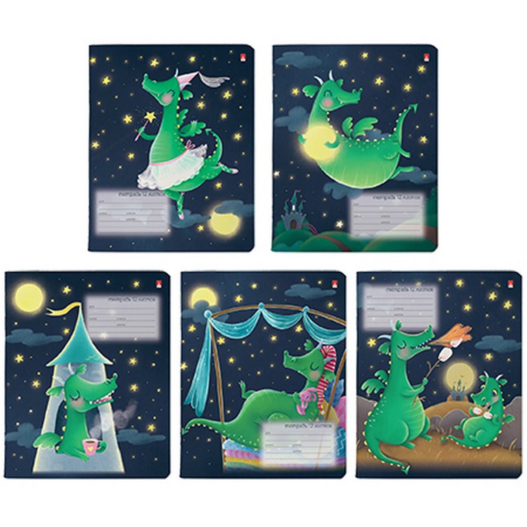 Тетрадь 12 лист кл. А5 "ВОЛШЕБНЫЕ ДРАКОНЫ"