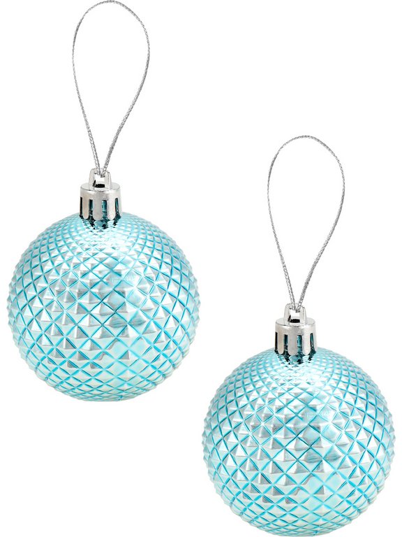 Набор шаров  цвет голубой 60 мм 12 шт "Метель" (ассорти)