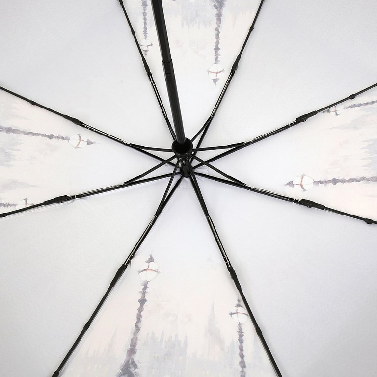 Зонт женский автомат Fabretti, 3 сложения, сатин, серый