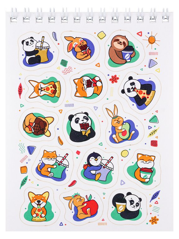 Набор наклеек 150 шт "Мои зверята" 16л., А6, MILAND