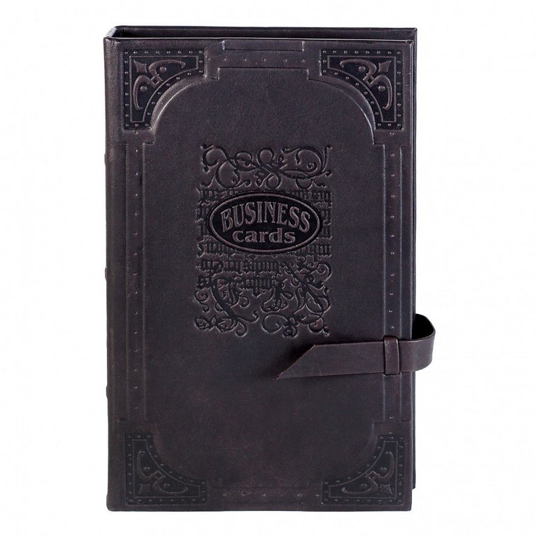 Визитница Макей 155*256мм на 160 визиток, нат.кожа , коричневая