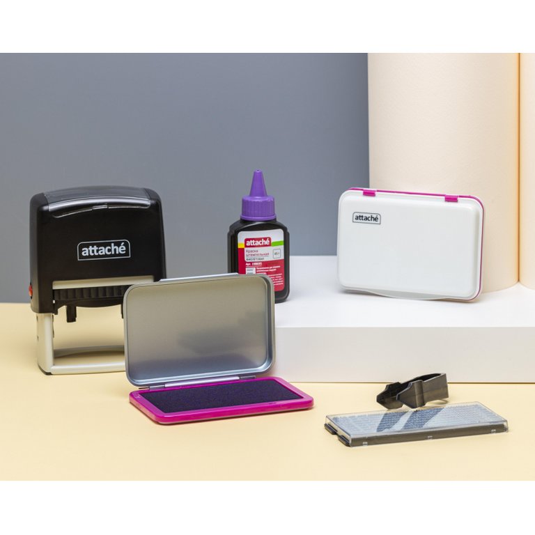 Краска штемпельная Attache 45 гр фиолетовая на водно-глицериновой основе