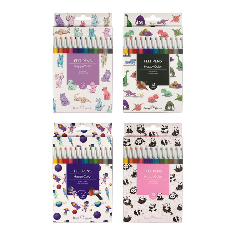 Набор фломастеров 12 цв. Bruno Visconti "HAPPYCOLOR"