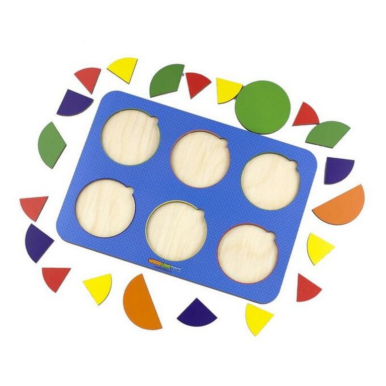 Игра обучающая  Дроби "6 кругов, ур.1" (дерево) WOODLENDTOYS