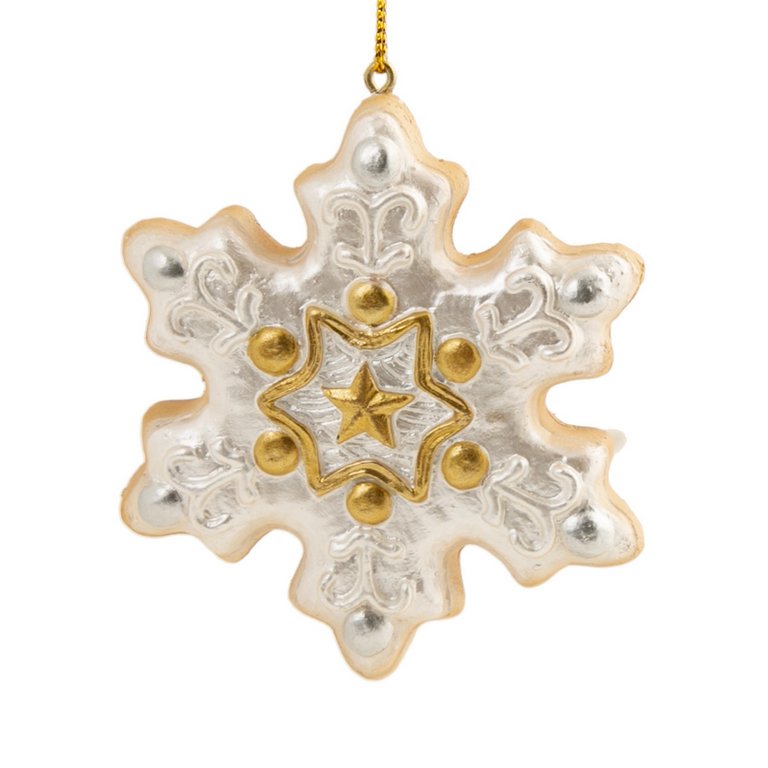 Украшение елочное из полирезины "Пряник-снежинка"  1х7,5х7,5см