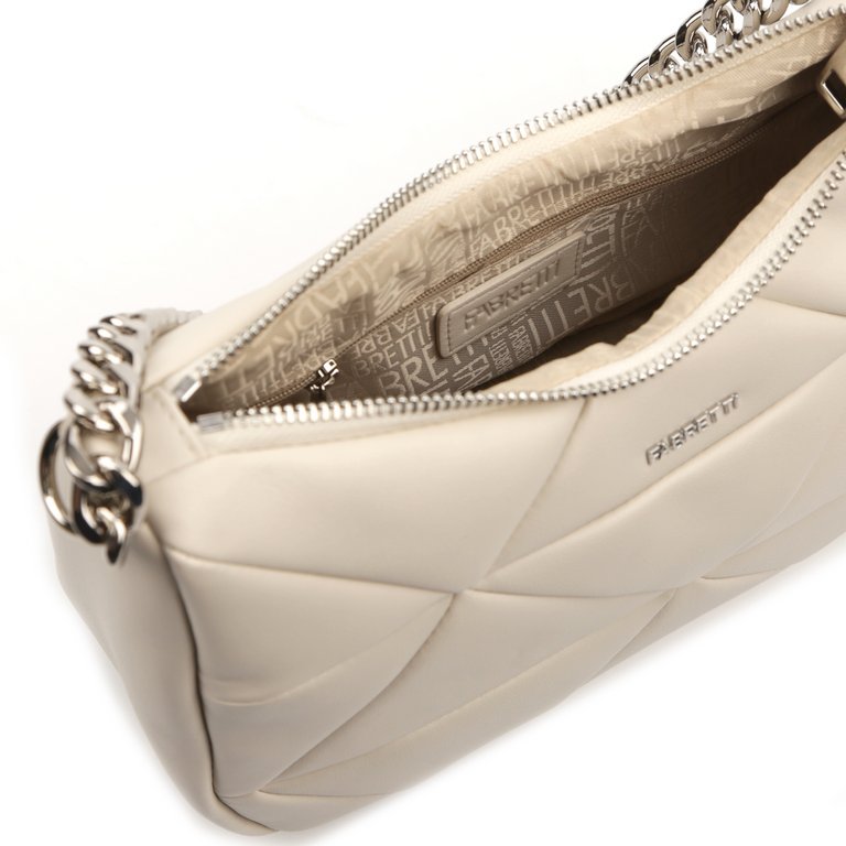 Сумка женская FABRETTI 27х18х10 см, нат. кожа, бежевый