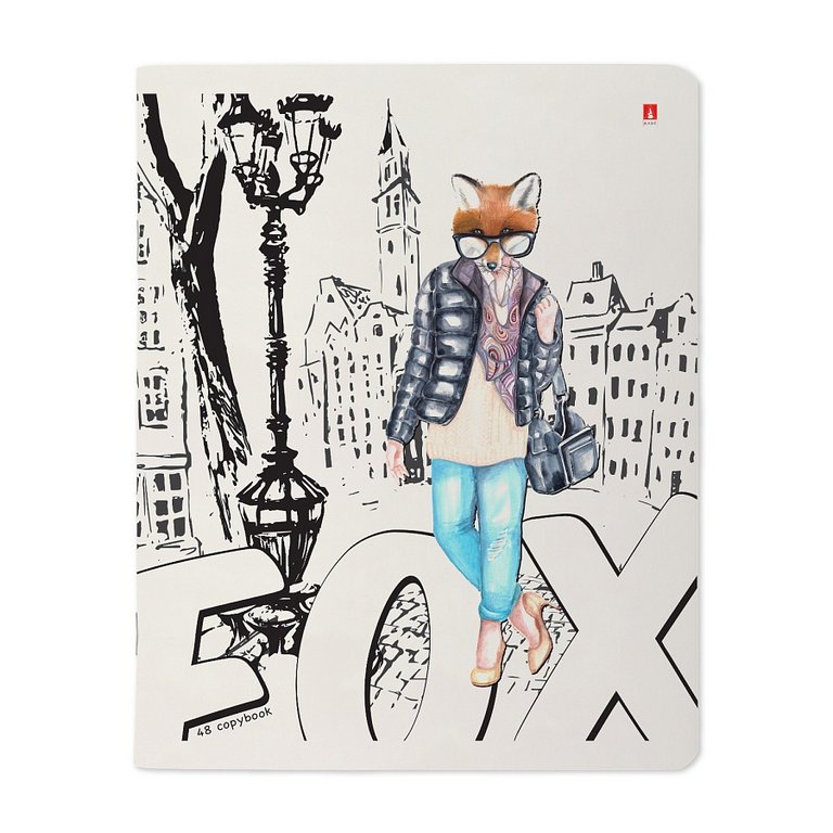 Тетрадь 48 лист кл. А5 на скрепке "ЛИСЫ. МЕГАПОЛИС" 5 видов