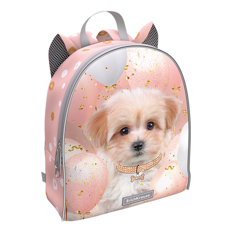 Рюкзак детский для девочки ErichKrause EasyLine Mini Animals "Maltipu" 25*22*11см, разноцветный