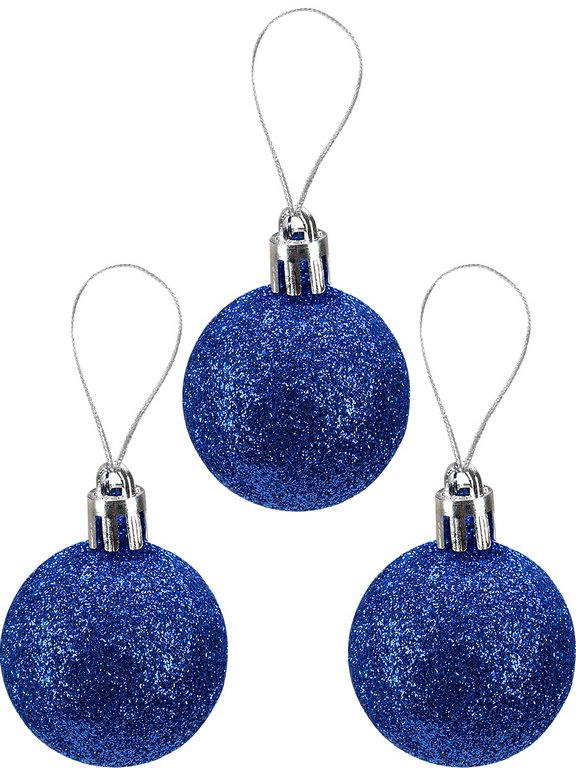 Набор шаров  цвет ассорти 40 мм 25 шт "Новогоднее настроение" (синий/серебро)