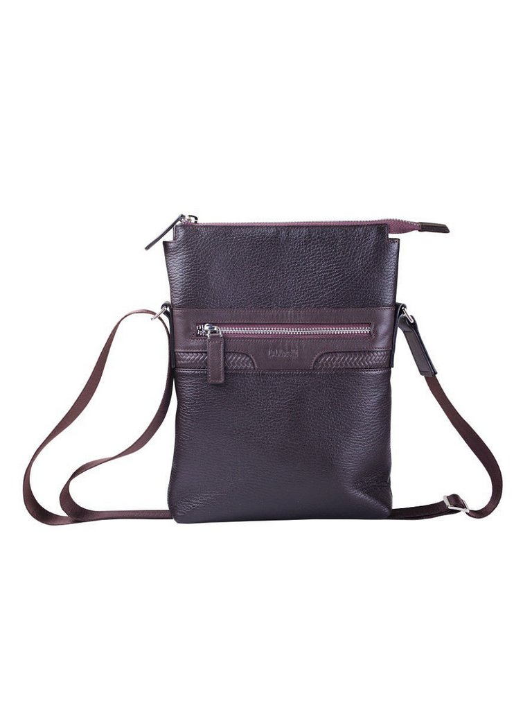 Сумка мужская D.Morelli малая, нат. кожа, на плечевом ремне, фл.коричн.