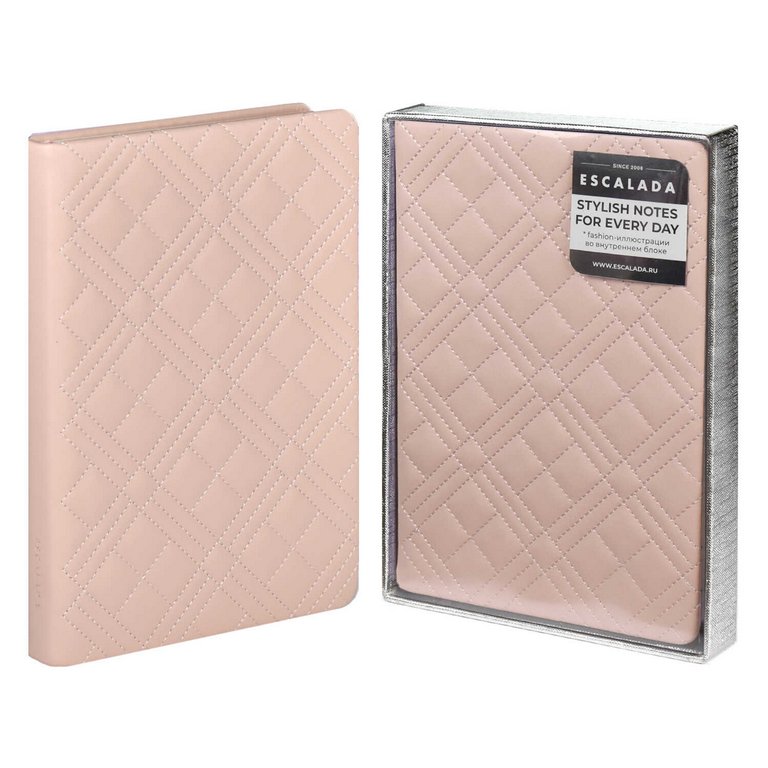 Ежедневник без дат А5 Escalada "ЛАЙКА РОЗОВЫЙ" кожзам, переплет тверд. с поролоном
