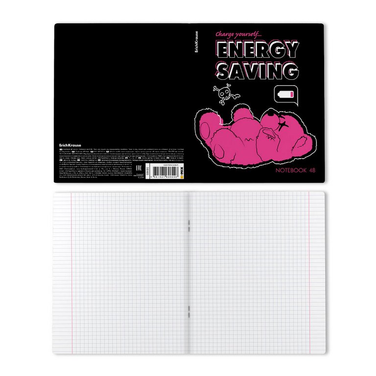 Тетрадь 48 лист кл. А5 на скрепке ErichKrause "Low Battery"