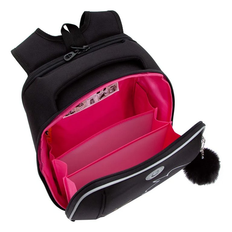 Рюкзак каркасный для девочки Grizzly 29*36*18 см., черный