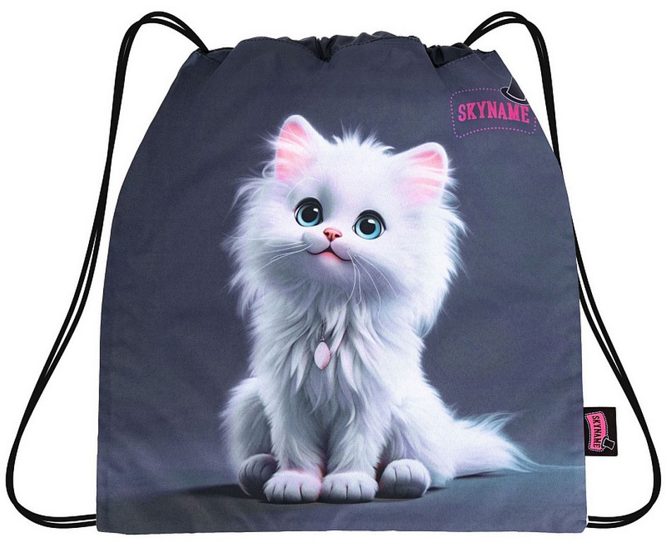 Сумка для обуви для девочки 45*40 см SkyName "Белый котенок"