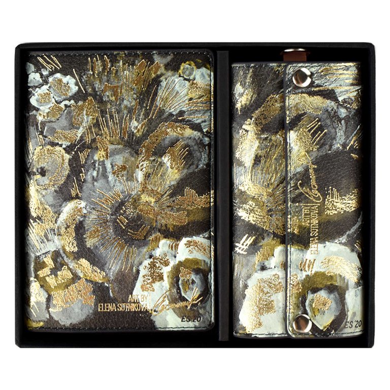 Набор подарочный Escalada Обложка для паспорта+ключница "Мисс элегантность"