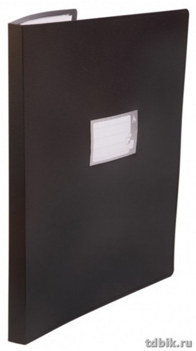 Папка А3 20 прозр.вклад. карман на торце, пластик 0,80 мм черная Бюрократ