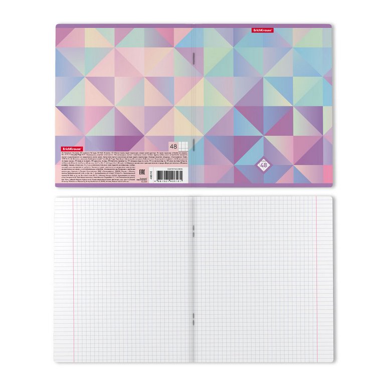 Тетрадь 48 лист лин. А5 на скрепке "Magic Rhombs"