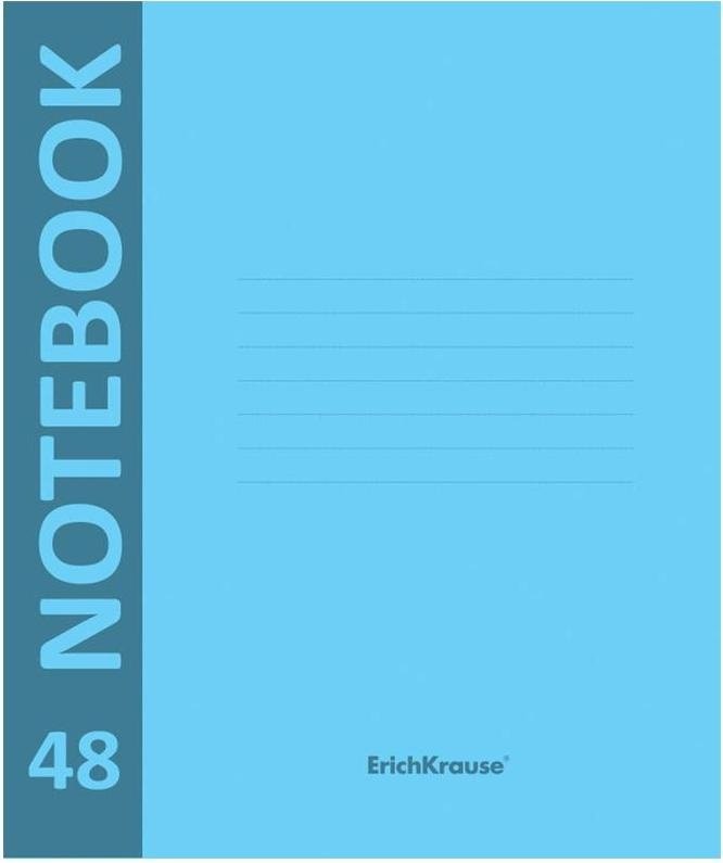 Тетрадь 48 лист кл. А5 на скрепке, пластиковая обложка "Neon" голубая