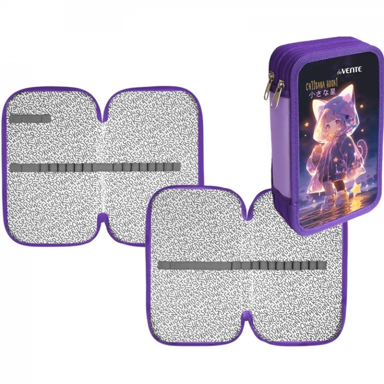 Пенал 2 отд. для девочки deVENTE "Chiisana Hoshi" 20,5 *12 см. (картон с конгревным тиснением)