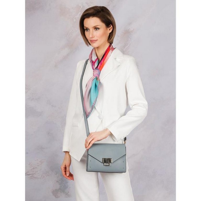 Сумка женская LEO VENTONI 22,5*18,5*8см, нат. кожа, голубой