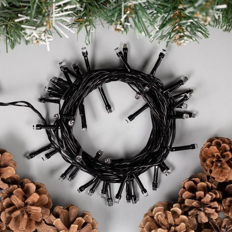 Гирлянда комнатная Нить  5м, 50 цв. ламп, 8 реж., черный провод (от -10 до +35 °С)