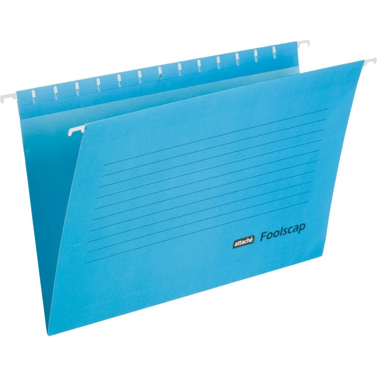 Папка подвесная Attache Foolscap 365x240 мм синяя (5шт/уп)