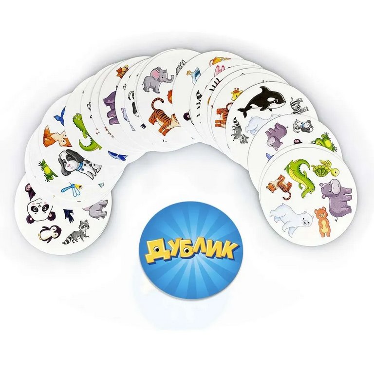 Игра настольная  .4+ с карточками Дублик "Зоопарк" (2-4 игрока, 30 карточек) Русский стиль