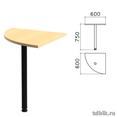 Стол приставной угловой "Канц" 600*600*750мм, цвет бук