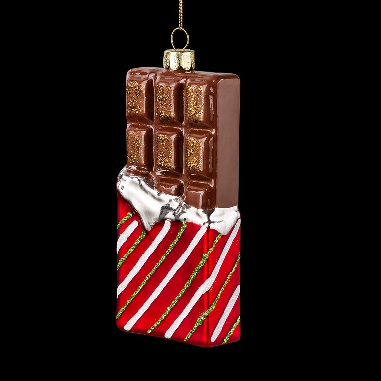 Украшение елочное из стекла "Шоколад" 5.5х11х2 см