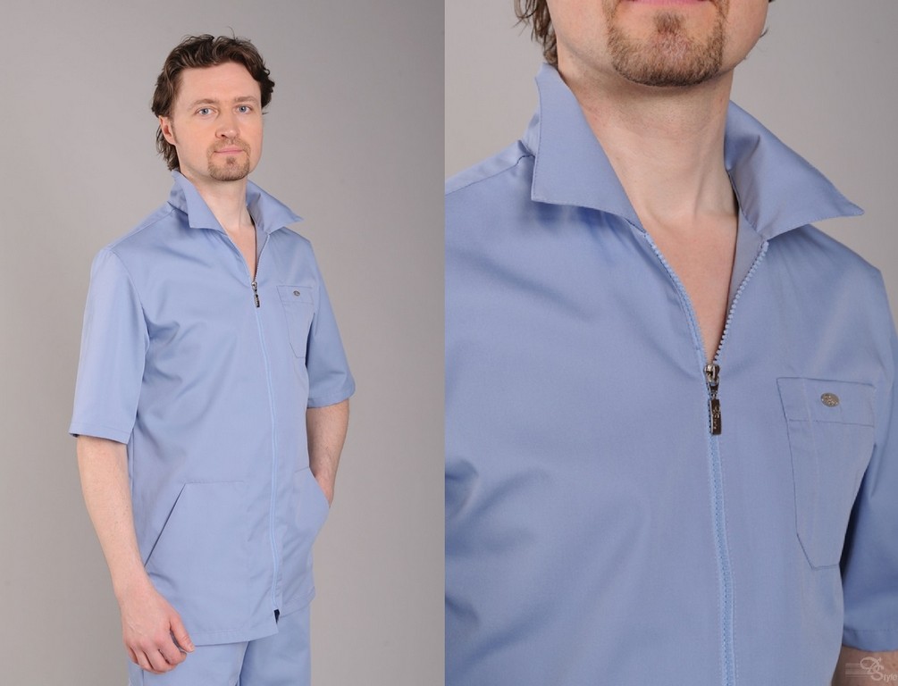 Спецодежда Блуза медицинская "Доктор Стиль" Профи р-р 56/188, цвет  серо-голубой
