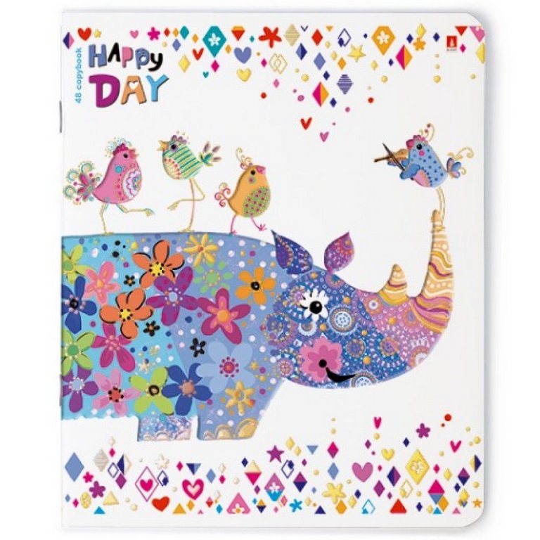 Тетрадь 48 лист кл. А5 на скрепке "СЧАСТЛИВЫЙ ДЕНЬ"