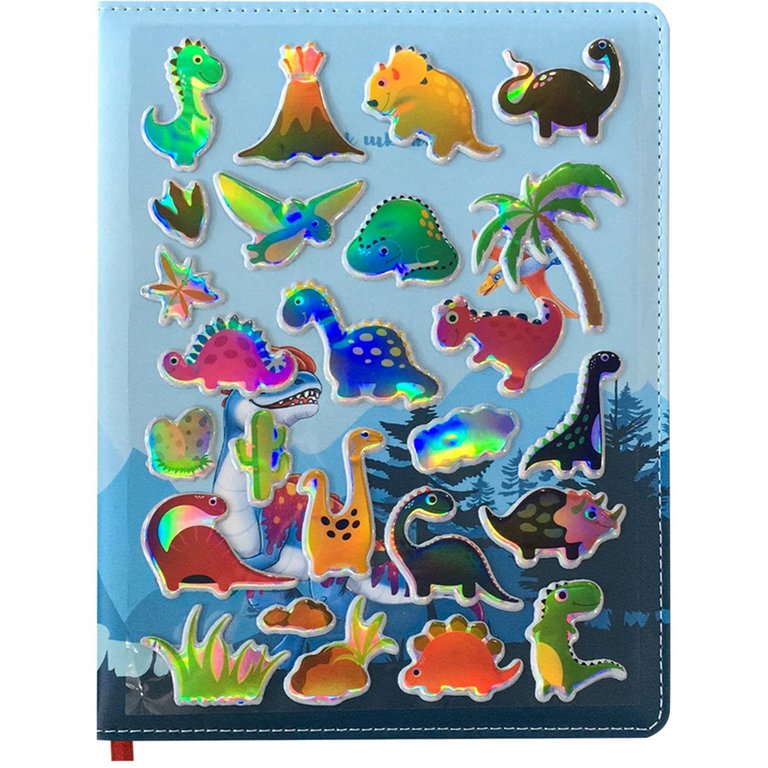 Дневник школьный Prof-Press твердая обложка  кожзам, с набором 4 цв. стикеров "DINO STICKERS" 48л.