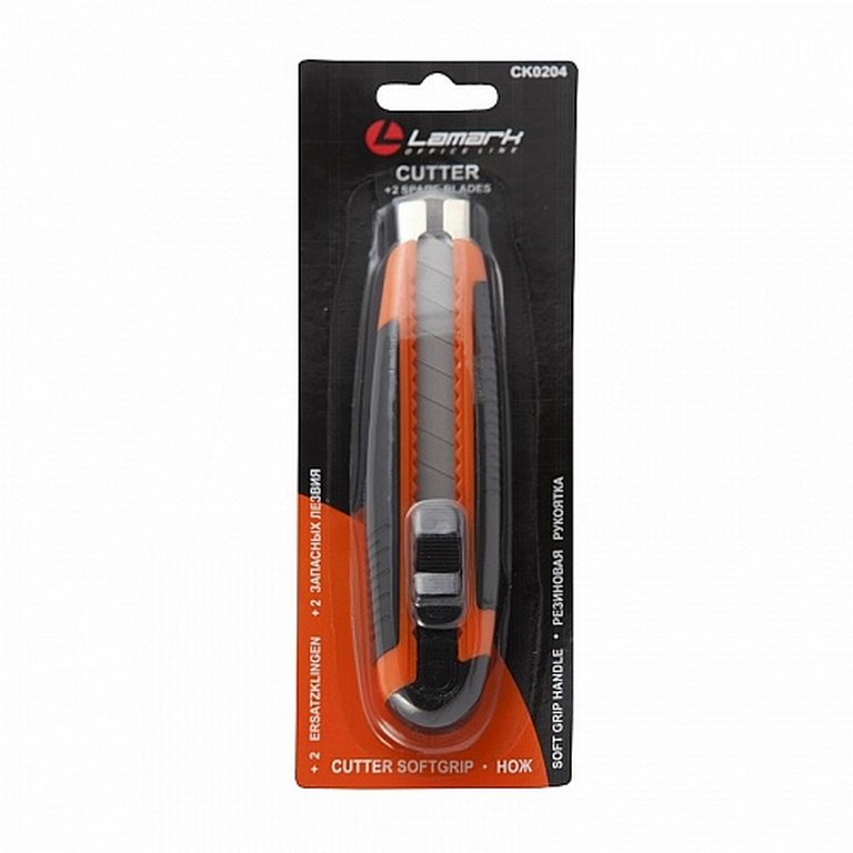 Нож канцеляр. шир. 1,8 см, метал. направ. 2 зап. лезвия, резиновые вставки Lamark