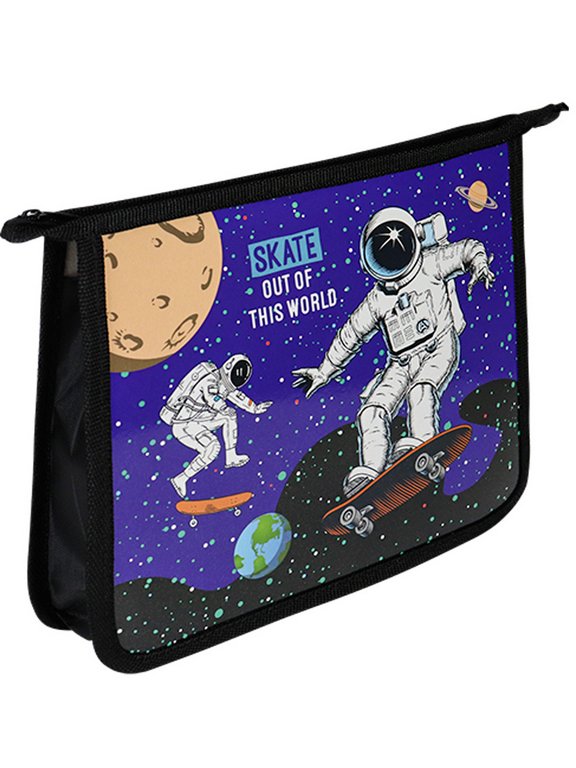 Папка для тетрадей А5 на молнии Profit "СКЕЙТИНГ В КОСМОСЕ-1"