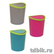 Ведро-контейнер с качающейся крышкой IDEA 1,6 л. (для чеков), цвет микс