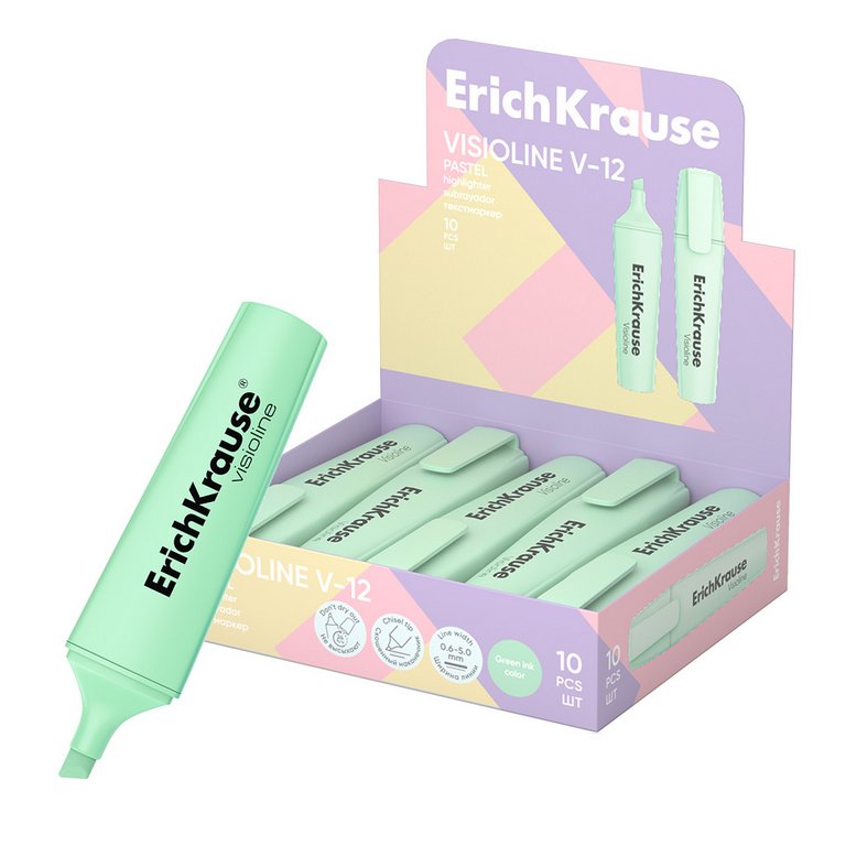 Текст-маркер ErichKrause  V-12 Pastel зеленый (линия письма 660 м)