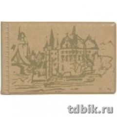 Визитница для 28 дисконтных и визитных карточек бежевый с городом