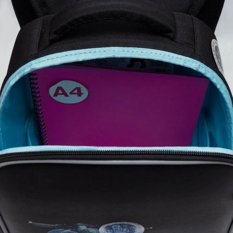 Рюкзак каркасный для мальчика Grizzly 26*37*16 см., черный