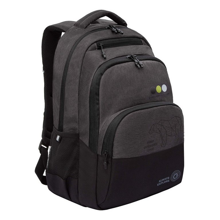 Рюкзак молодежный мужской Grizzly 45*32*23 см., тем. серый