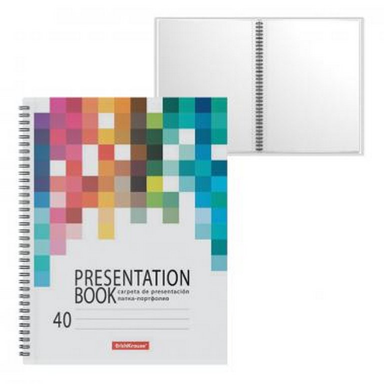 Портфолио Папка "Портфолио" А4, 40 файлов ErichKrause "Bright Tetris" на спирали