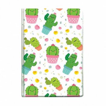 Обложка для паспорта "Кактусы" ПВХ  13,4х18,8 см