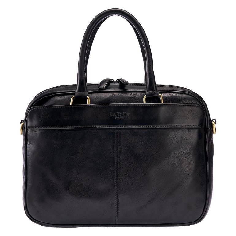 Сумка для документов Dr.Koffer 38*27*6см, нат. кожа, черная