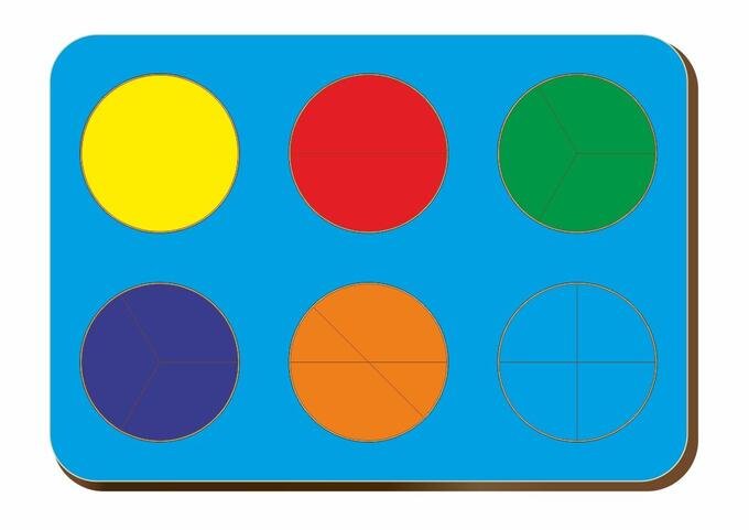 Игра обучающая  Дроби "6 кругов, ур.1" (дерево) WOODLENDTOYS